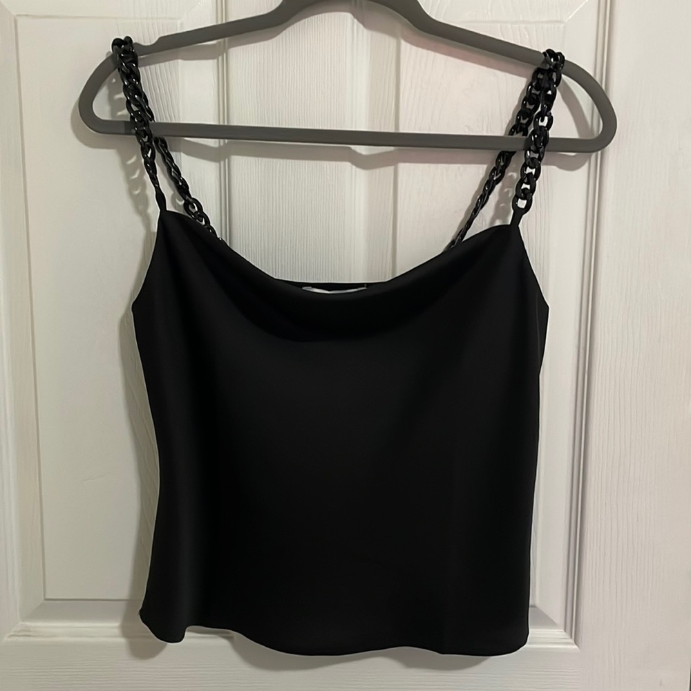 ANT Black Silk Effect Chain Top